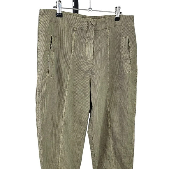 Ischiko Womens Pinstripe Trousers Pants Size 2 US 8/10 High Rise Cotton - Picture 4 of 8